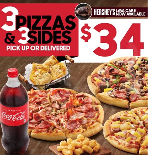 DEAL: Pizza Hut - 3 Large Pizzas + 3 Sides $34 Delivered + $1 Wing Wednesdays | frugal feeds