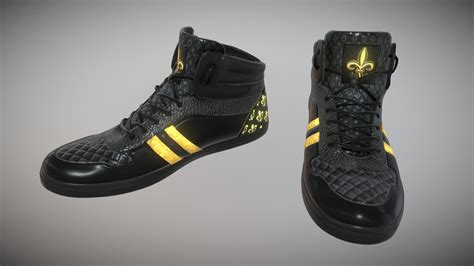 Black & Gold Sneakers (Fleur-De-Lis) Style - Download Free 3D model by Pedram Ashoori ...