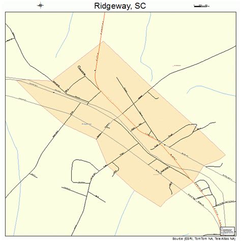 Ridgeway South Carolina Street Map 4560415