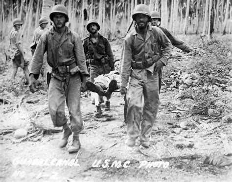 Marines Evacuating A Casualty 2nd Marine Division Guadalcanal | World ...