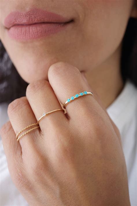 Turquoise Stacking Ring | BrillianceInDiamonds | Summer jewelry ...