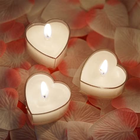 12 Pack White Heart Candles Heart Shaped Tealight Candles - Etsy