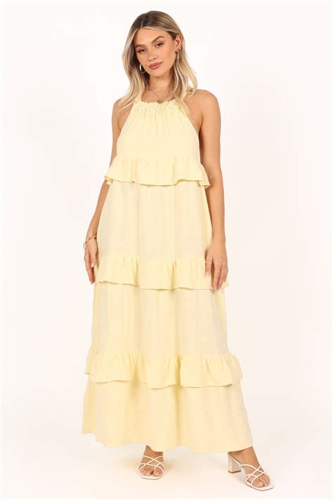 Priscilla Ruffle Maxi Dress - Butter Yellow - Petal & Pup