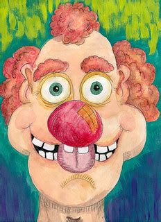 Goofy Clown | View On Black 9x12" gouache, watercolor pencil… | Flickr