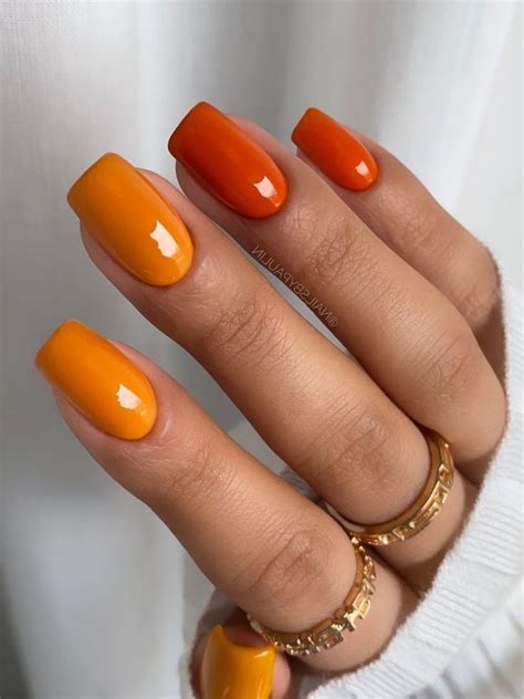 Burnt Orange Nails: 45+ Designs and Ideas Perfect for Fall | Orange acrylic nails, Orange nail ...