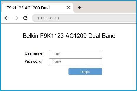 Belkin F9K1123 AC1200 Dual Band Router Login and Password