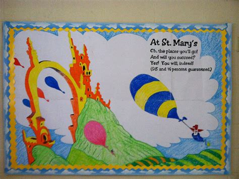 Oh the places you'll go bulletin board. | Seuss classroom, School bulletin boards, Crafts