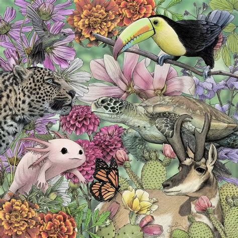 Flora And Fauna Of Mexico Canvas Art Print by Yanin Ruibal | iCanvas