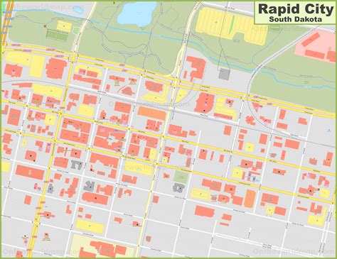 Rapid City downtown map - Ontheworldmap.com