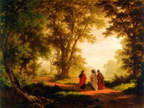 Hd Prints Art Oil Painting Landscape Robert Zund The Road To Emmaus Canvas A095 | Biblical art ...