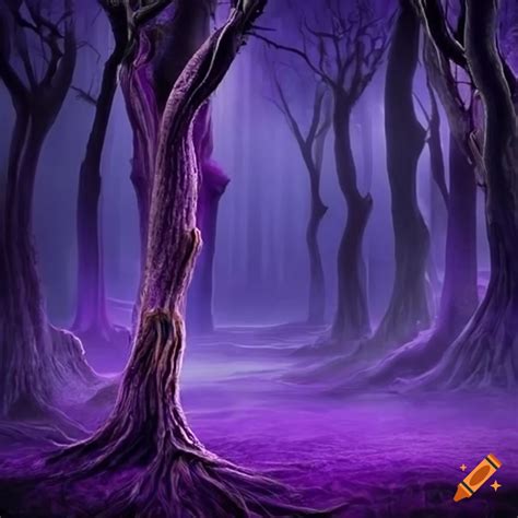 Purple fantasy forest