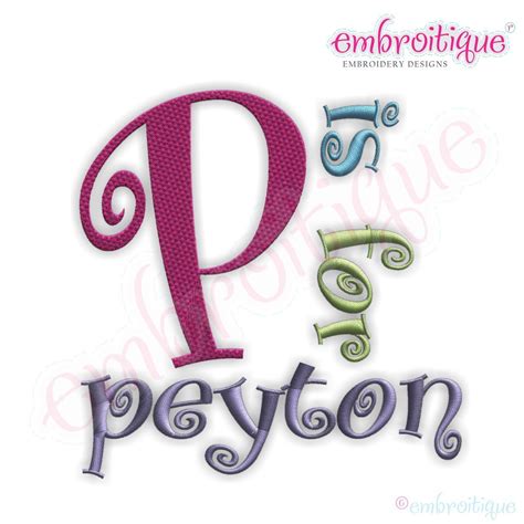 Embroitique Peyton Monogram Set | Monogram fonts, Monogram, Digitized embroidery designs