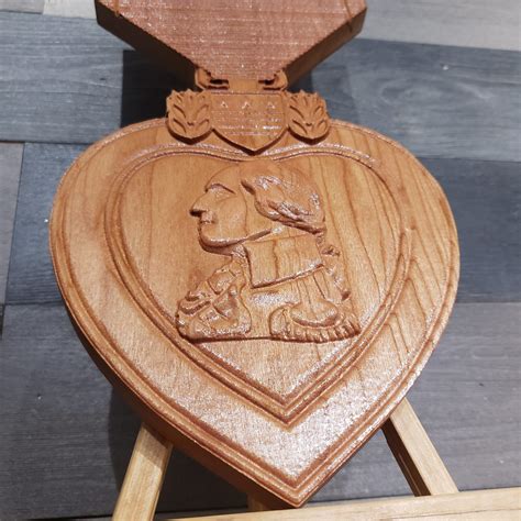 Purple Heart Medal | Wooden Carving | Veteran Gift | Combat Veteran ...