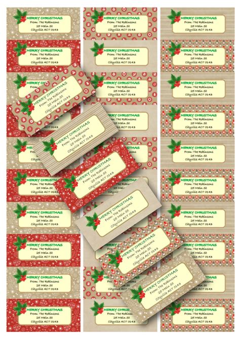 Printable Christmas Return Address Labels - Printable Word Searches