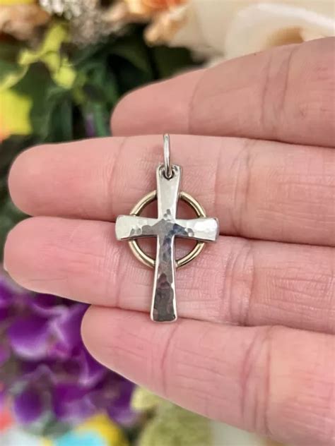 RETIRED JAMES AVERY Sterling Silver 14kt Gold Celtic Cross Pendant 5.5g *READ* $249.99 - PicClick