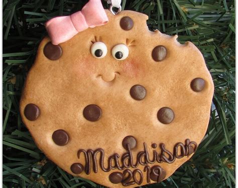 Personalized Cookie Ornament, Personalized Chocolate Chip Cookie ...