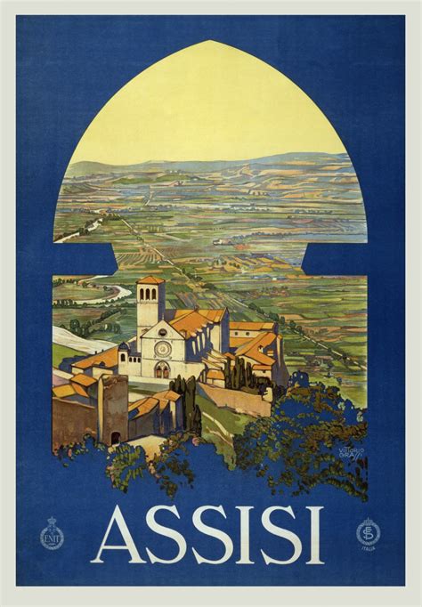 Vintage Assisi Travel Poster Free Stock Photo - Public Domain Pictures