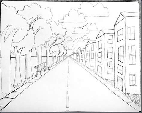 Road Perspective Drawing at GetDrawings | Free download