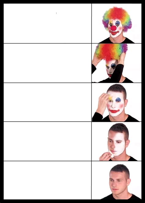 clown applying makeup reversed - 5 faces Blank Template - Imgflip