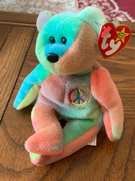 TY Peace Beanie Bear Baby-Rare Original 1996 PVC PELLETS with | Etsy