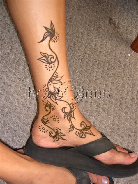 Henna Gallery - Ankles - Kona Henna Studio Hawaii | Foot henna, Ankle tattoo designs, Henna tattoo