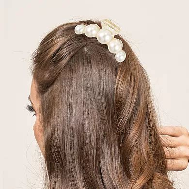 4 Pcs Pearl Hair Claw Styling Hair Clips Strong Hold Hair Jaw Clips For Women