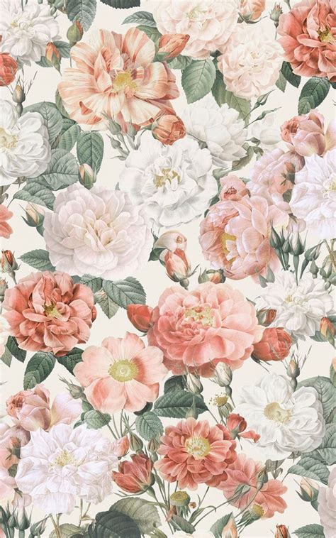 Pink & Red Roses Vintage Floral Wallpaper Mural | Hovia | Vintage ...