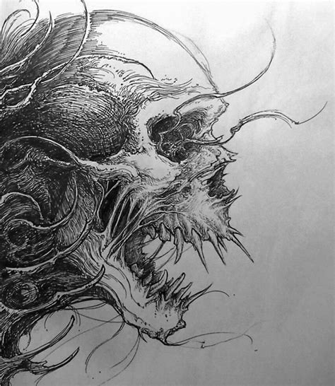 Evil Skull drawing Skull Sketch, Skull Art Drawing, Tattoo Art Drawings, Dark Art Drawings, Art ...