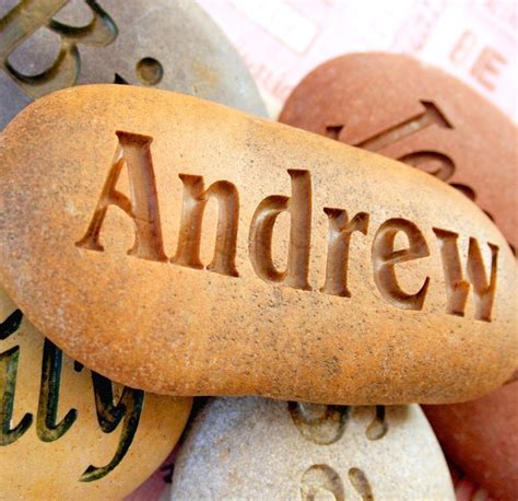 Customized Name Stone - Hand engraved name or word stones by SJ-Engrav ...