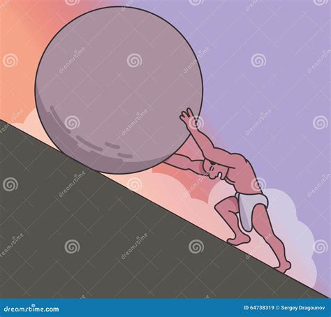 Sisyphus Illustration Royalty-Free Cartoon | CartoonDealer.com #64738319