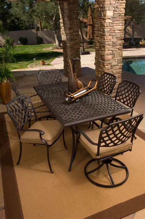 Agio - Heritage Collection. Aluminum patio furniture 7 piece dining set ...