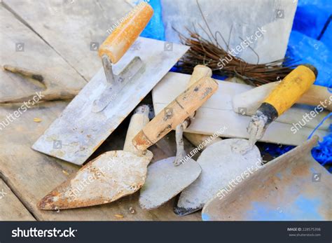 Construction Masonry Cement Mortar Tools Stock Photo 228575398 ...