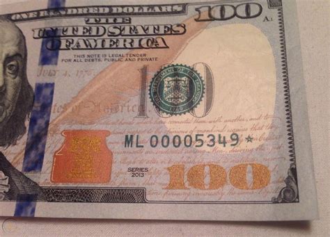 2013 $100 dollar bill STAR note ULTRA LOW 0000 serial number ML00005349* RARE! | #1912410113