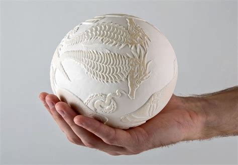 Carved Ostrich Eggs