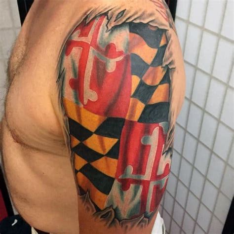 Maryland Flag Tattoo Ideas - Maryland Tattoo Flag Designs State Tweet | wilsamusti