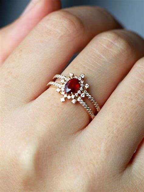 Unique engagement ring ruby Vintage women diamond wedding | Etsy | Wedding rings vintage, Unique ...