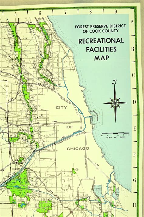 Chicago Map of Cook County Parks Map Forest Preserve District | Etsy