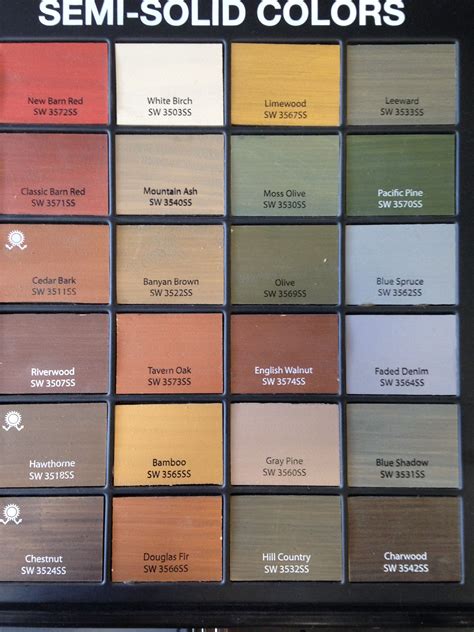Sherwin Williams Deck Stain Color Chart