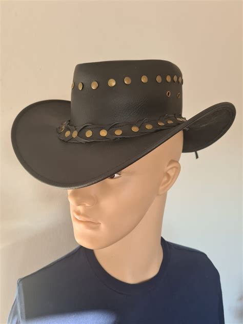 100% Leather Men Western Cowboy Hat for Gentleman Dad Jazz Sombrero ...