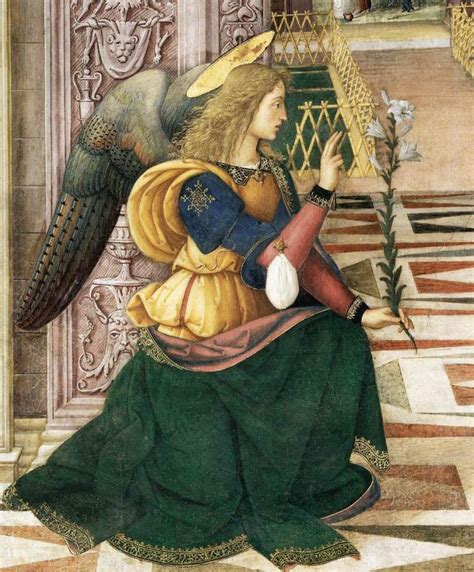 Anjo da Anunciação, 1501,Pinturicchio ( 1454-1513), Afresco, Collegiata di Santa Maria Maggiore ...