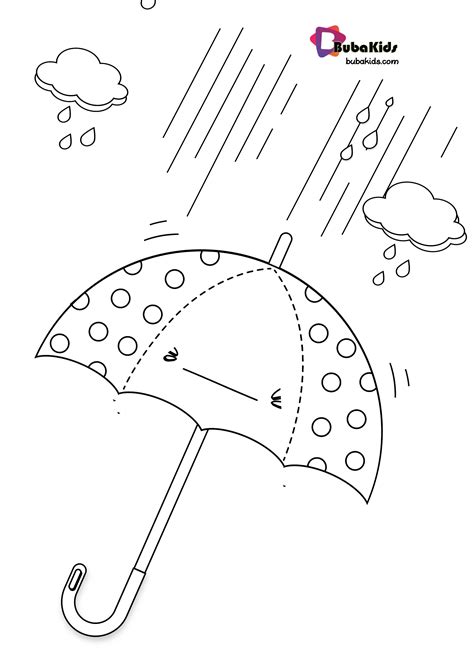 Bubakids Rainy Day Umbrella Printable Coloring Page printable, rainyday, Umbrella #Printable, # ...