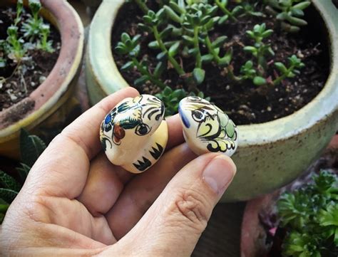 Vintage Ceramic Miniature Frog Figurines Tonala Pottery Toads, Mexican Folk Art