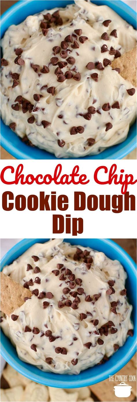 Chocolate Chip Cookie Dough Dip recipe from The Country Cook #recipes # ...