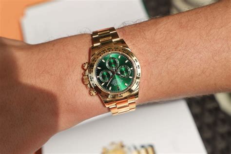 Rolex Cosmograph Daytona Green Dial 18K Yellow Gold Oyster Men's Watch ...