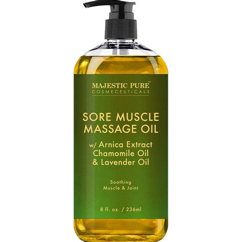 MAJESTIC PURE Arnica Sore Muscle Massage Oil for Body