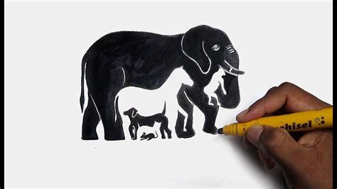 How to draw animals in Optical illusion/ Positive & Negative Space | Negative space art, Optical ...