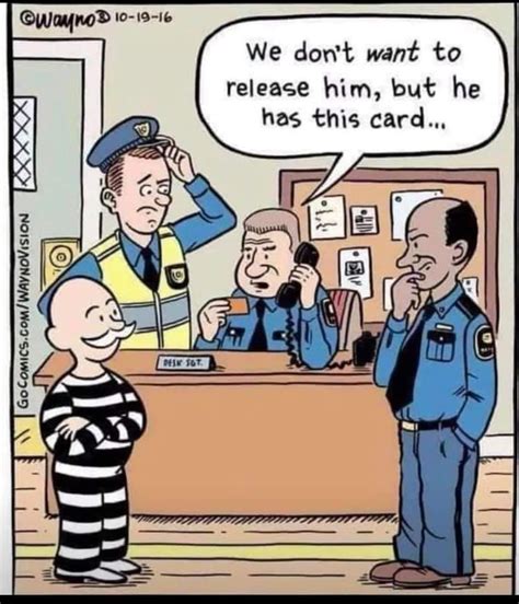 a cartoon depicting a police officer talking to two men in front of a counter with the caption ...