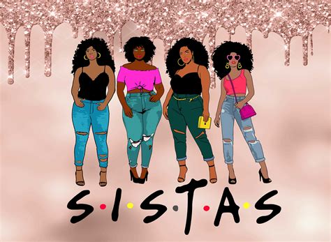 Sorority clipart Sisterhood clipart Afro girls clipart Girl | Etsy