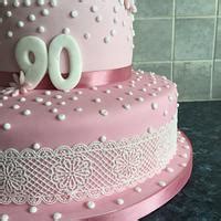 90th Birthday Cake - Decorated Cake by Beckie Hall - CakesDecor