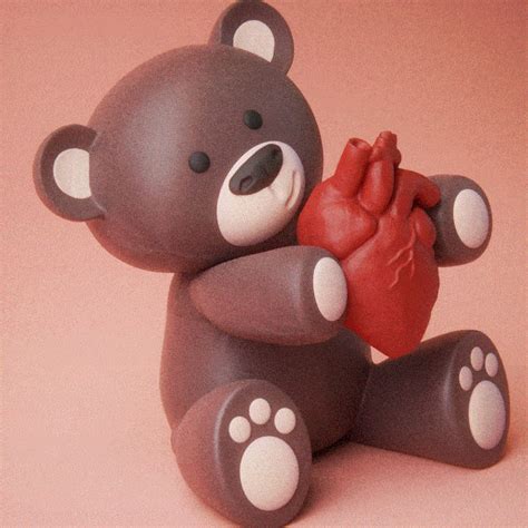 STL file VALENTINE'S TEDDY BEAR 🧸 GIVING HEART 🫀 ・3D printing template to download・Cults
